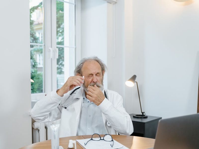 Professional workspace with natural light for eye exercises